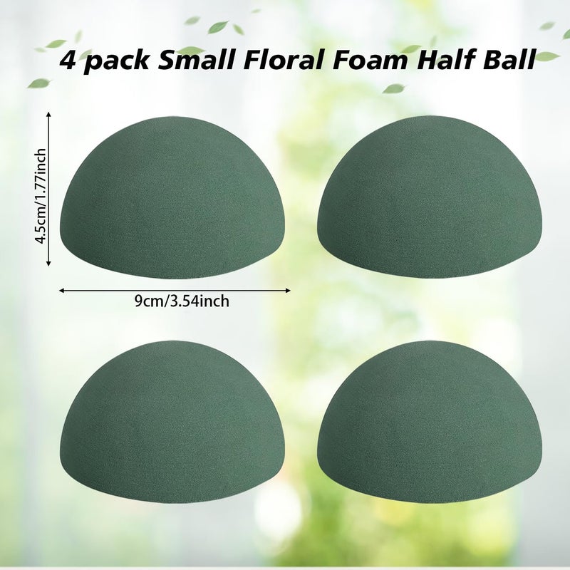 STEFORD 4 PCS Half Ball Floral Foam, Round Floral Dry Foam Blocks Green Flower Styrofoam for Fresh and Artificial Flower Arrangements (3.5 X 1.8 Inches) - Image 2